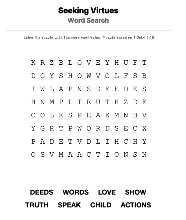 True Love word-search